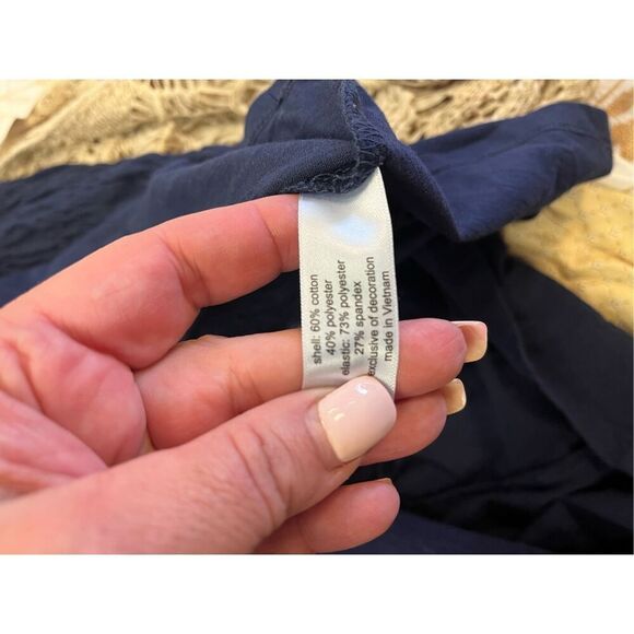 Lane Bryant Navy Smocked Cap Flutter Sleeve Top sz 22/24 - Picture 7 of 7